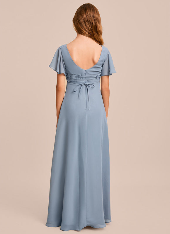 Robe Pastel Verte Col V Longueur Maxi - gallery 5