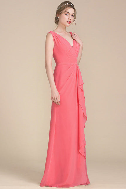 Robe Pastel Rose Demoiselle D'Honneur Élégante - gallery 1