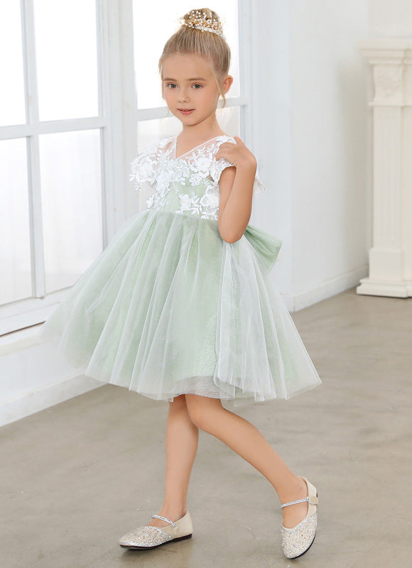 Robe Pastel Verte Dentelle Demoiselle D'Honneur - gallery 4