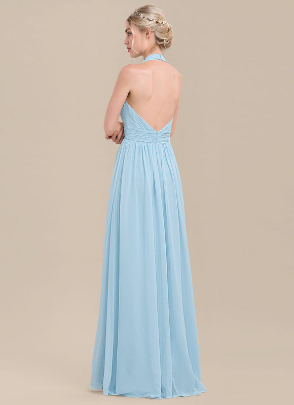 Robe Pastel Rose Trapèze Longueur Ras Du Sol - gallery 2