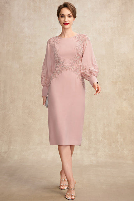 Robe Pastel Rose Fourreau Mère De La Mariée - gallery 6
