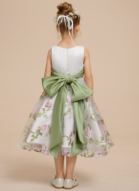 Robe Pastel Demoiselle D'Honneur Blanche Fleurie - gallery 7
