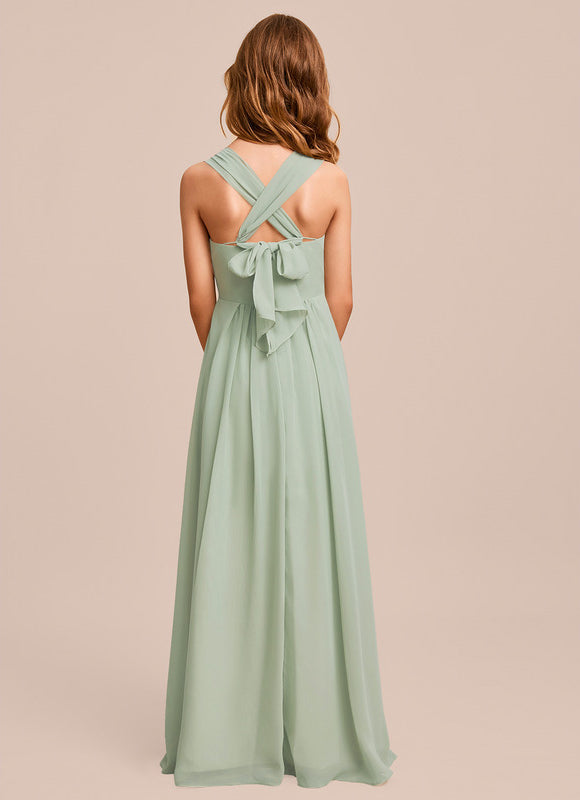Robe Pastel Bleu Col Carré Long - gallery 4