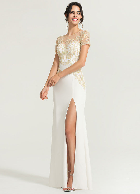 Robe Pastel Blanche Dentelle Élegante - gallery 2