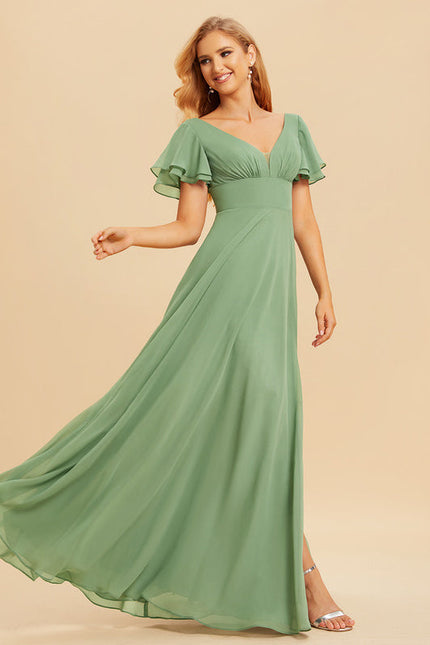Robe Pastel Rose Demoiselle D'Honneur Élégante - gallery 2