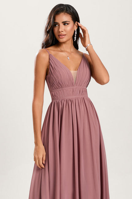 Robe Pastel Rose Demoiselle D'Honneur Élégante - gallery 1