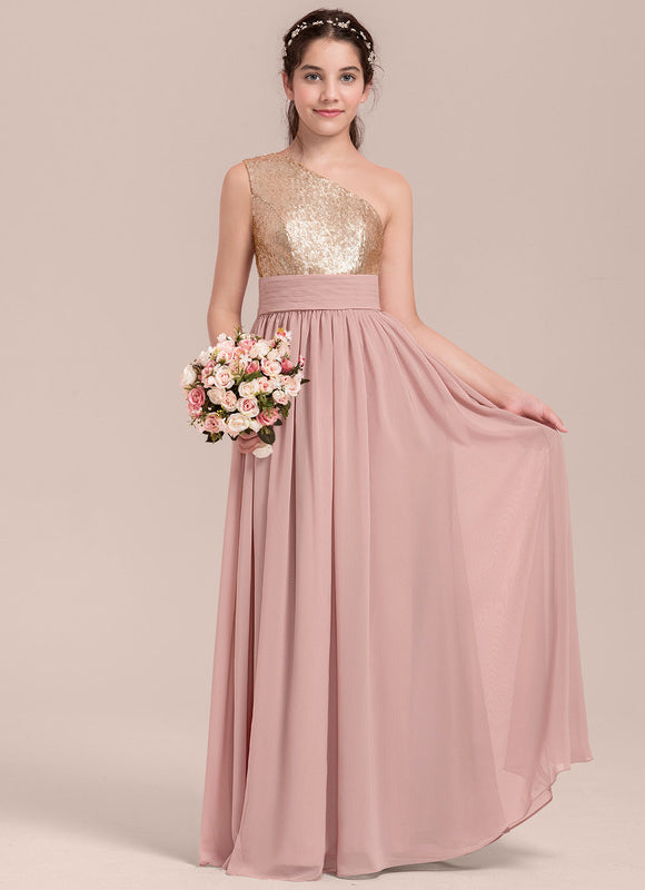 Robe Pastel Demoiselle D'Honneur Rose Paillettes