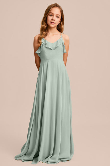Robe Pastel Verte Col V Longueur Maxi - gallery 6