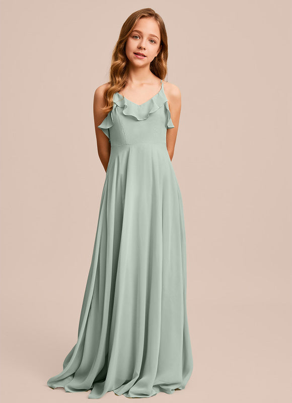 Robe Pastel Verte Col V Longueur Maxi - gallery 6