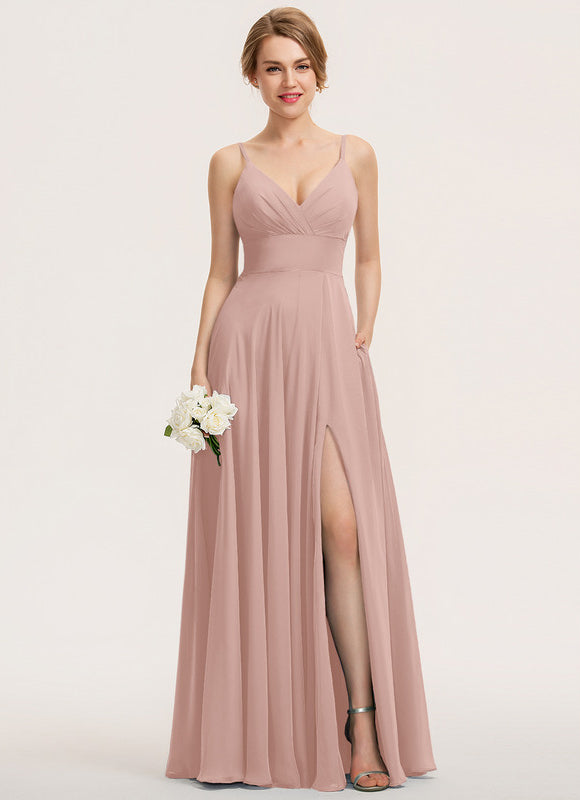 Robe Pastel Bleu Col V Longue