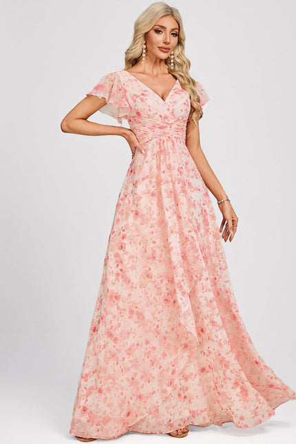 Robe Pastel Rose Demoiselle D'Honneur Élégante