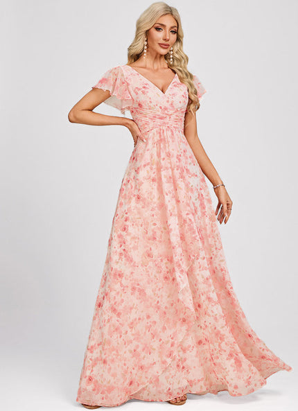 Robe Pastel Rose Demoiselle D'Honneur Élégante
