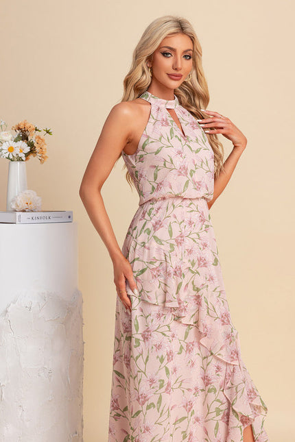 Robe Pastel Rose Imprimé Fleurs Maxi - gallery 3