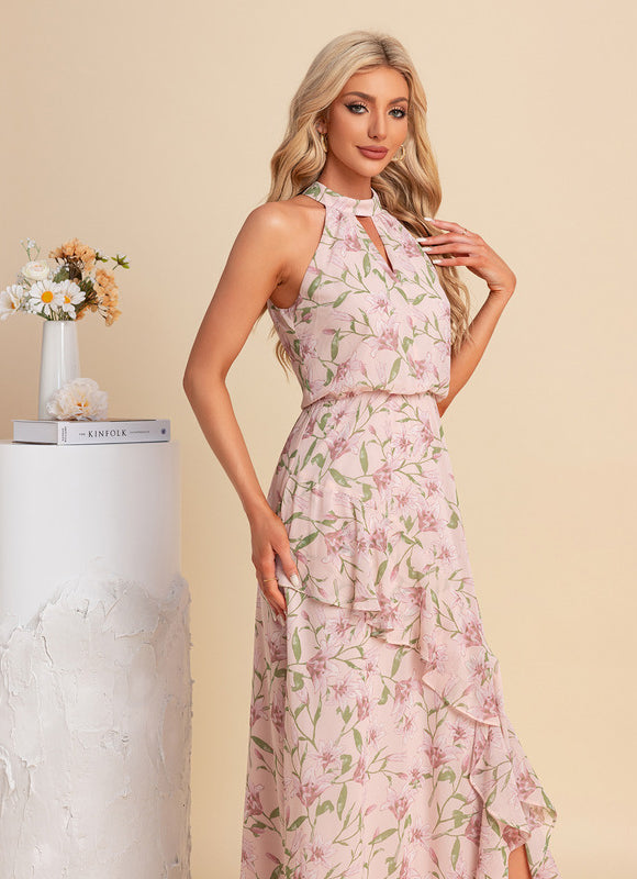 Robe Pastel Rose Imprimé Fleurs Maxi - gallery 3