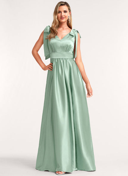 Robe Pastel Rose Satin Demoiselle D'Honneur