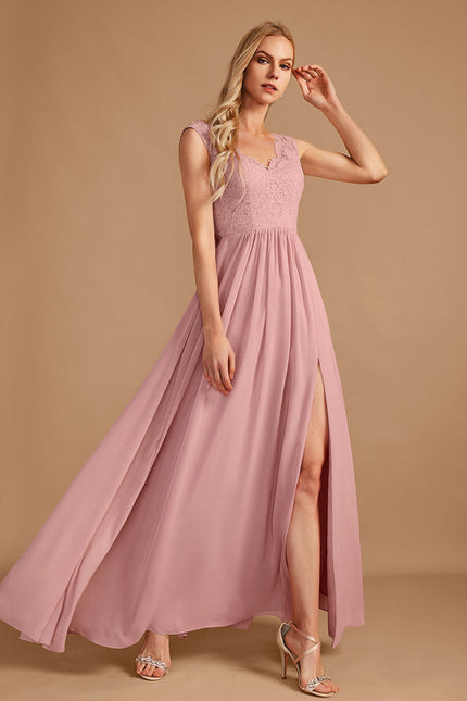 Robe Pastel Rose Demoiselle D'Honneur Élégante