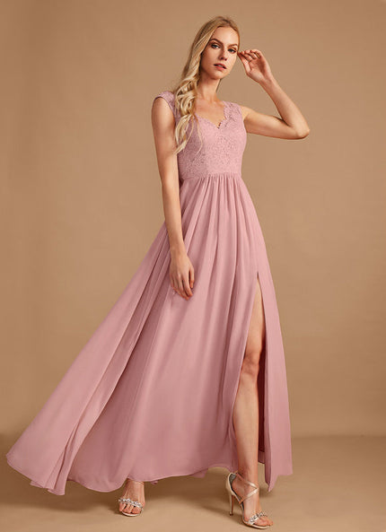 Robe Pastel Rose Demoiselle D'Honneur Élégante