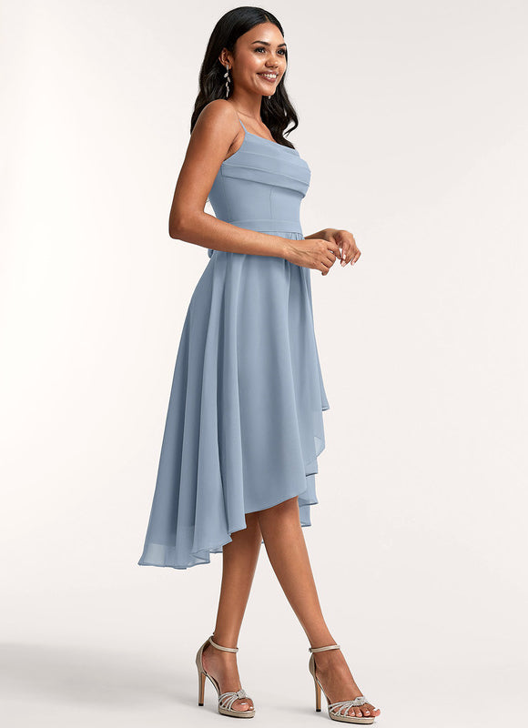 Robe Pastel Bluette Trapèze À Volants - gallery 1