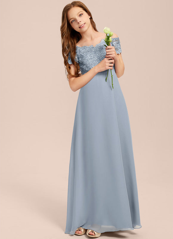 Robe Pastel Bleu Décolleté Trapèze Junior