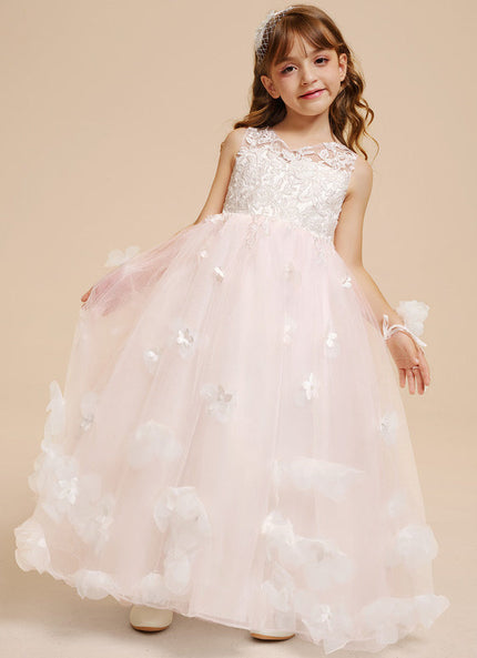 Robe Pastel Rose Dentelle Princesses Fille
