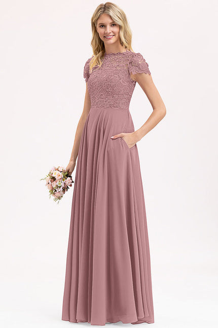 Robe Pastel Rose Demi-Saison Col Rond - gallery 2
