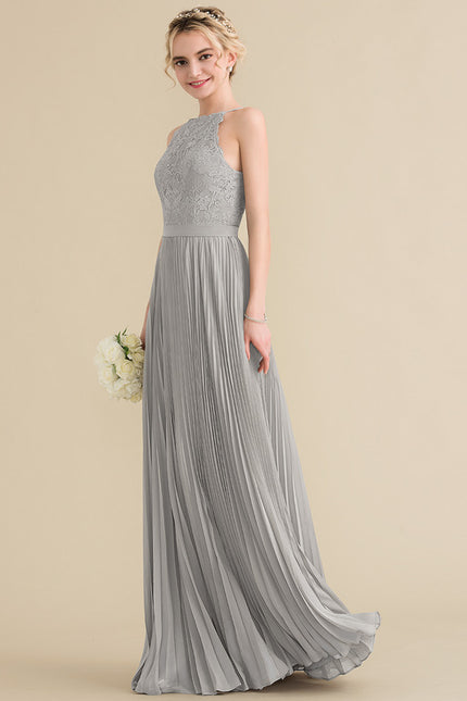 Robe Pastel Grise Trapèze Col Rond - gallery 5