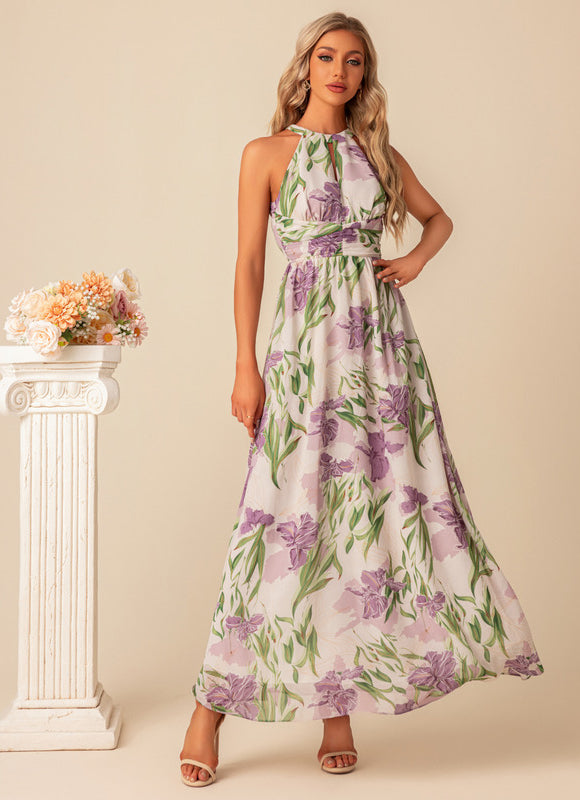 Robe Pastel Floral Lilas Longueur Maxi - gallery 3