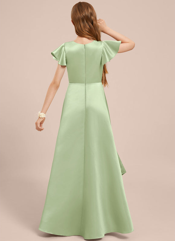 Robe Pastel Bleu Col V Asymétrique - gallery 5