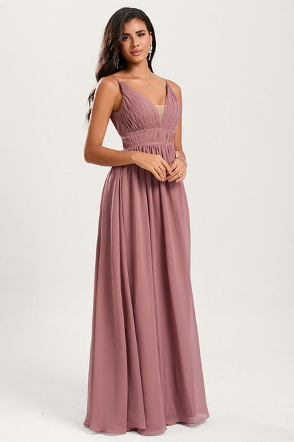 Robe Pastel Rose Demoiselle D'Honneur Élégante - gallery 2