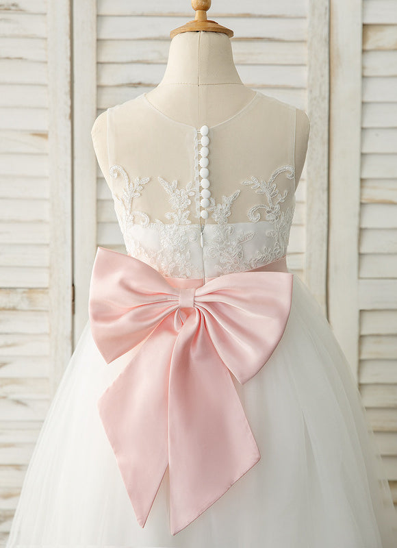 Robe Pastel Blanche Longue Satin Avec Nœud. - gallery 8