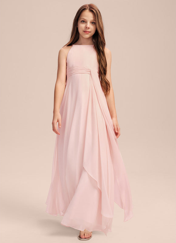 Robe Pastel Junior Rose Volants Longue - gallery 6