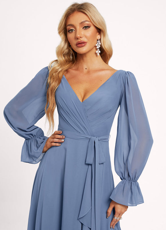 Robe Pastel Rose Demoiselle D'Honneur Élégante - gallery 4
