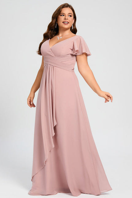 Robe Pastel Rose Demoiselle D'Honneur Élégante - gallery 5