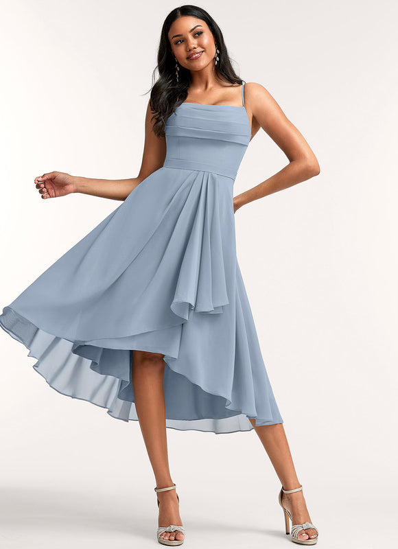 Robe Pastel Bluette Trapèze À Volants