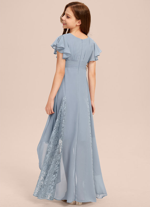 Robe Pastel Blanche Col V Asymétrique - gallery 3