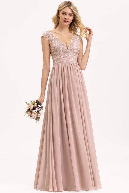 Robe Pastel Rose Demoiselle D'Honneur Élégante