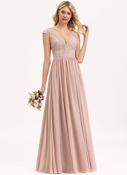 Robe Pastel Rose Demoiselle D'Honneur Élégante