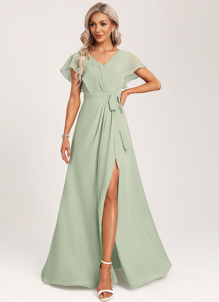 Robe Pastel Rose Demoiselle D'Honneur Élégante