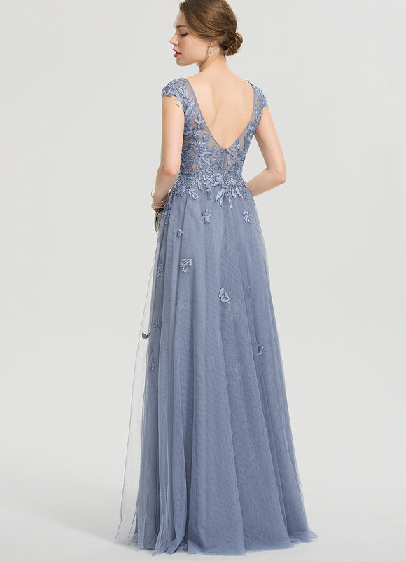 Robe Pastel Dégradé Bleu Col V Élégant - gallery 1
