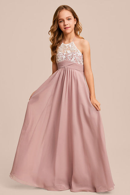 Robe Pastel Rose Demoiselle D'Honneur Longue
