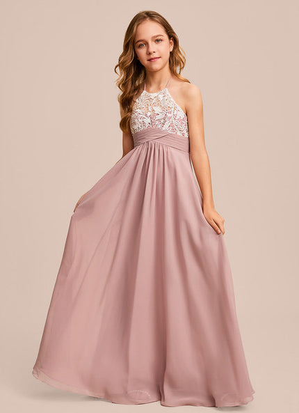 Robe Pastel Rose Demoiselle D'Honneur Longue