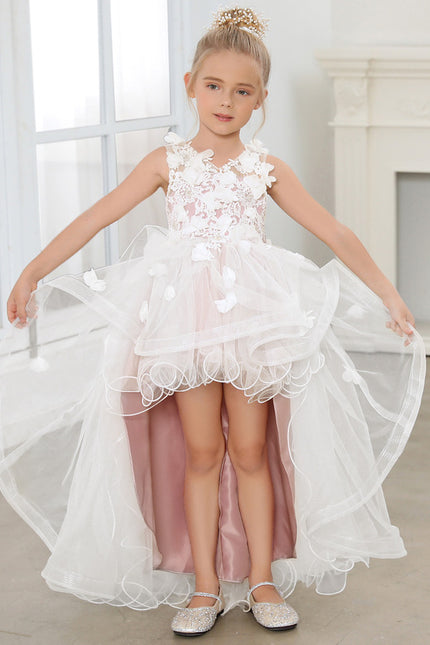 Robe Pastel Fille Mariage Blanc Rose - gallery 4
