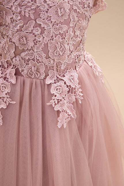 Robe Pastel Rose Fille Mariage Élégante - gallery 8