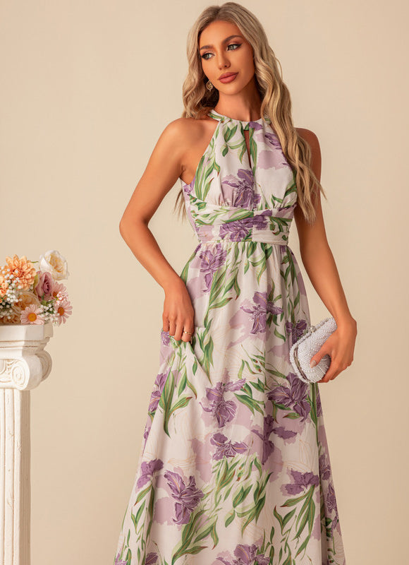 Robe Pastel Floral Lilas Longueur Maxi - gallery 2