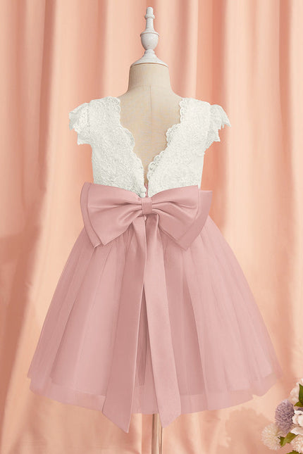 Robe Pastel Rose Fille Mariage Élégante - gallery 1