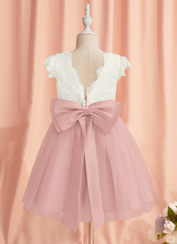 Robe Pastel Rose Fille Mariage Élégante - gallery 1