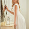 Robe Pastel Mariée Blanche Col V Élégante