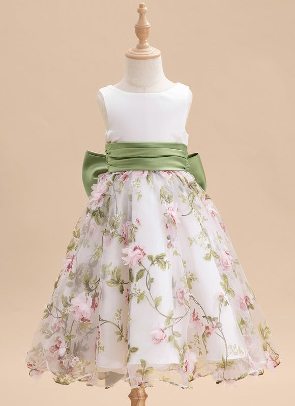 Robe Pastel Demoiselle D'Honneur Blanche Fleurie - gallery 1
