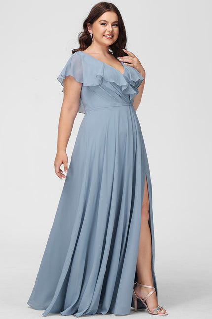 Robe Pastel Demoiselle D'Honneur Bleu Clair - gallery 7