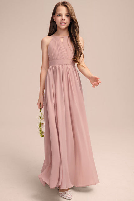 Robe Pastel Rose Demoiselle D'Honneur Trapèze